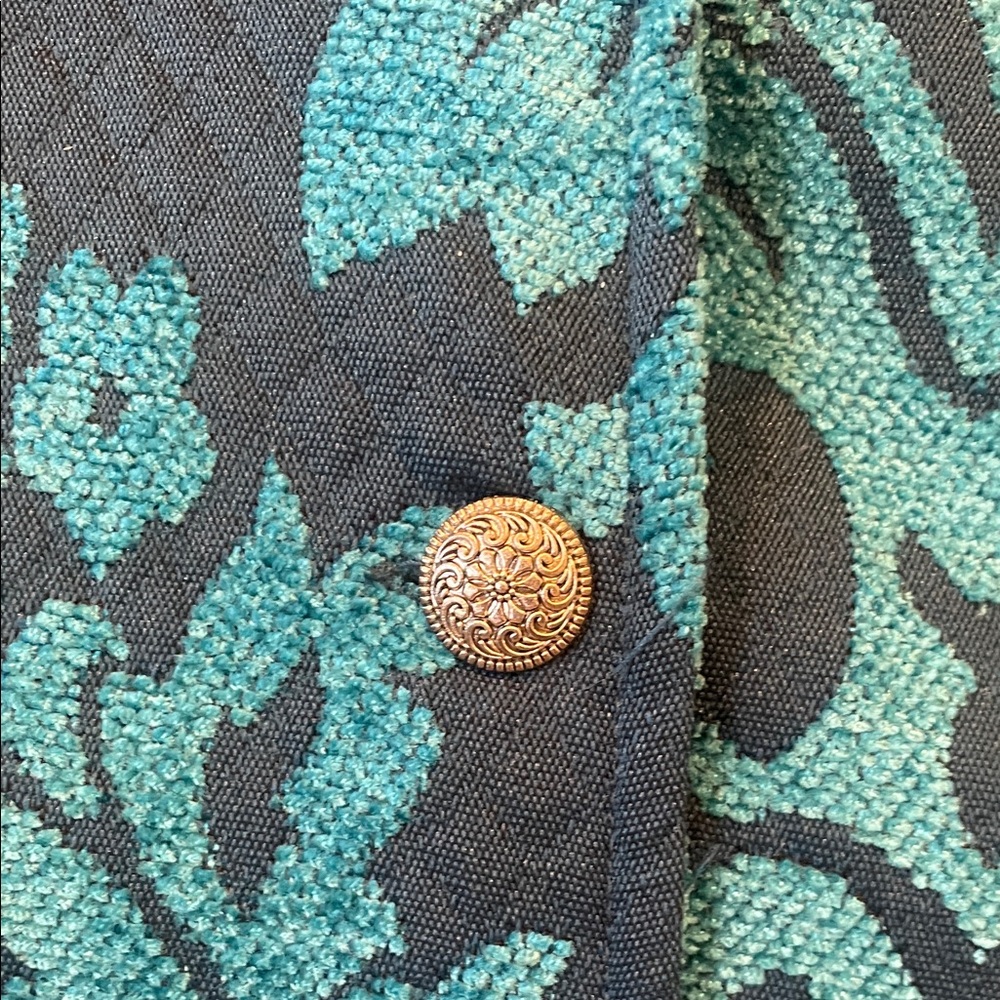 Blue Patterned Button-Up jacket super vintage vib… - image 3